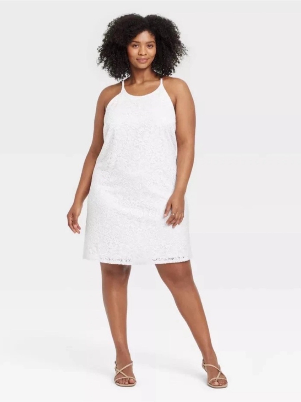 D227 NWT A New Day Spaghetti Strap Open Back Shift Dress -‎ Size: 2X